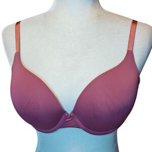 Victoria's Secret Pink Push Up Bra Size 32DD Perfect Shape Smooth Underwire